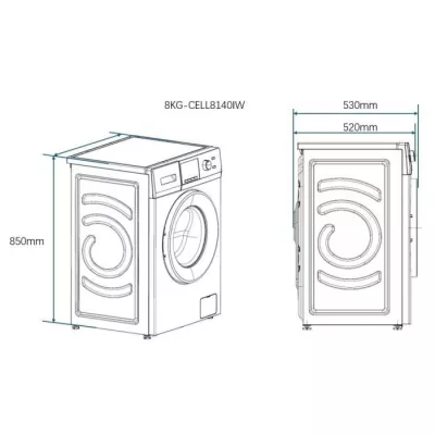 Lave-linge hublot CONTINENTAL EDISON CELL8140IW - 8 kg - Largeur 60 cm