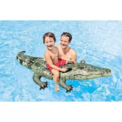 Inflatable mud Alligator to ride INTEX - Dimensions 170 x 86 cm