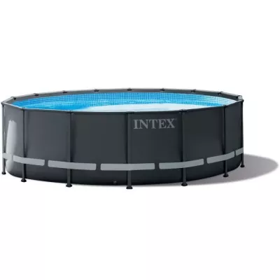 INTEX - Kit piscine ultra XTR - Gris foncé Ronde Tubulaire - (Ø)4,27