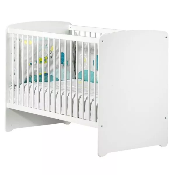 Baby cot - 120 x 60 cm - Babyprice Basic - White wood