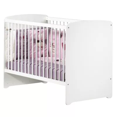 Baby cot - 120 x 60 cm - Babyprice Basic - White wood