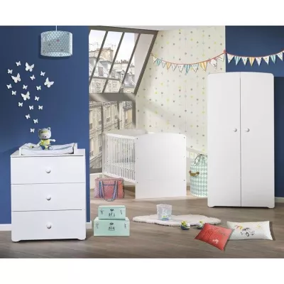 Lit évolutif - 140x70cm - Babyprice Basic - En bois blanc