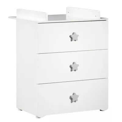 Changing comfort - Babyprice - Basic - 3 drawers - White - Buttons