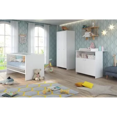 Baby room Trio : Bed 70 x 140 cm + Changing comfort + Cabinet NIK