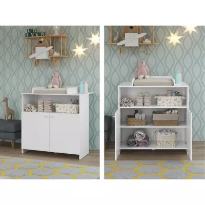 Baby room Trio : Bed 70 x 140 cm + Changing comfort + Cabinet NIK