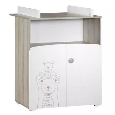 Commode a langer - Babyprice - Teddy - En bois blanc - Sérigraphie ou