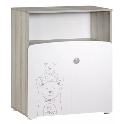 Commode a langer - Babyprice - Teddy - En bois blanc - Sérigraphie ou