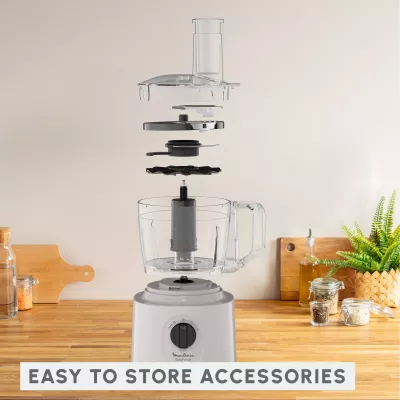 Moulinex FP242B10 food processor 800 W White