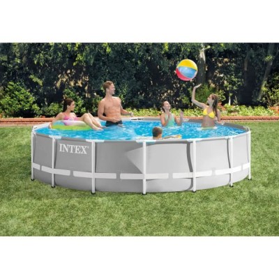 Kit Piscine Ronde INTEX Pris Frame 427x107cm - Livré avec Pompe, Bâche et Échelle