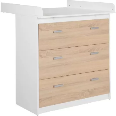 Chambre bébé duo - Lit évolutif 70 x 140 cm + Commode a langer avec