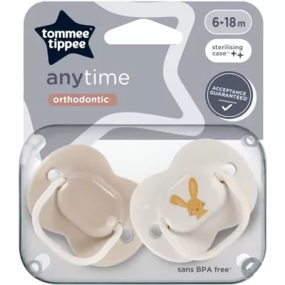 Sucettes - TOMMEE TIPPEE - ANYTIME - 6-18 mois - Lot de 2 sucettes sym