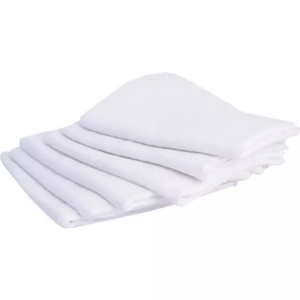 Lot de 6 langes carré - DOMIVA - Blanc - 70x70cm - 100% Coton - Lavable a 95°C