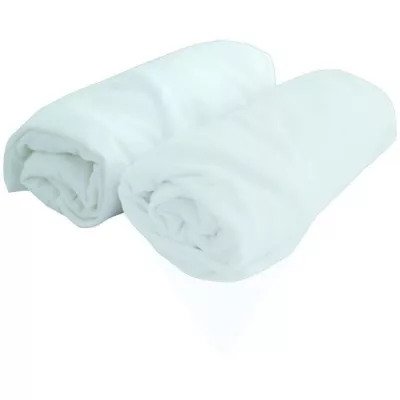 Drap housse bébé DOMIVA - Jersey - Blanc - 60 x 120 cm - Lot de 2