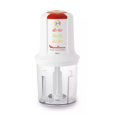 Moulinex ClickChef AT710110 electric food chopper 0.5 L 500 W Red, Transparent, White