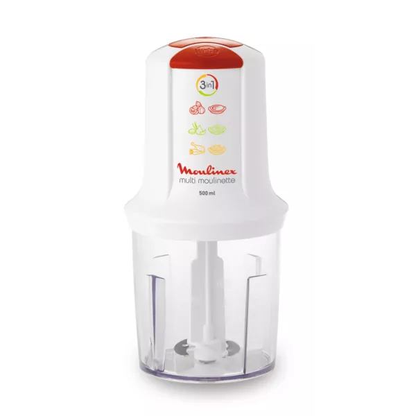 Moulinex ClickChef AT710110 hachoir électrique 0,5 L 500 W Rouge, Transparent, Blanc