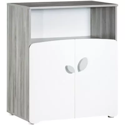 Chambre bébé duo Leaf: lit 120x60, commode a langer - Babyprice - Bl