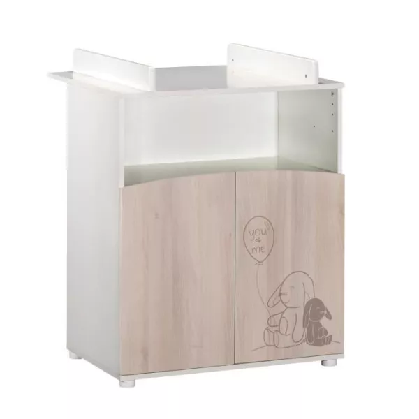 Commode - Babyprice - Lapinou - 2 portes - Une niche - Sérigraphie lapin