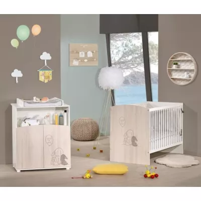 Commode - Babyprice - Lapinou - 2 portes - Une niche - Sérigraphie la