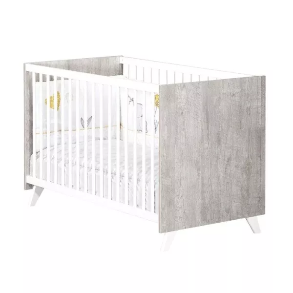 Baby cot - 120 x 60 cm - Babyprice Scandi grey - Of wood