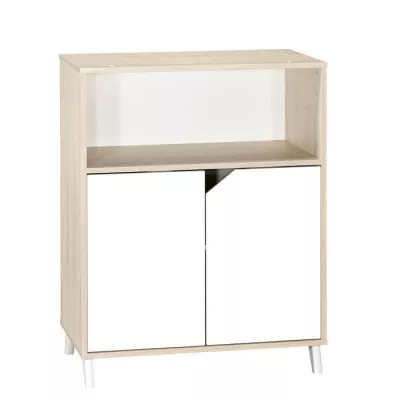 Commode a langer - Babyprice - Scandi naturel - 2 portes - 1 niche - E