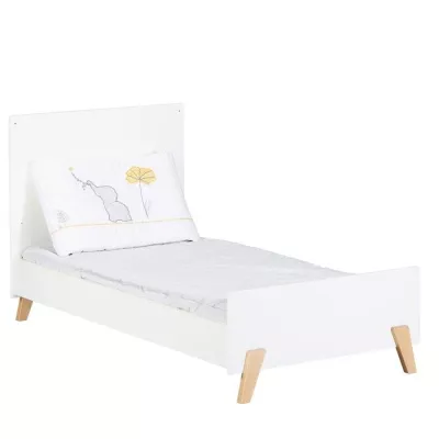 Living bed - 140x70cm - Babyprice Joy Natural - White on feet in