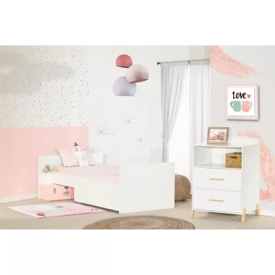 Lit Combiné - 120x60cm - Evolutif en 90x190cm - Babyprice Joy Naturel