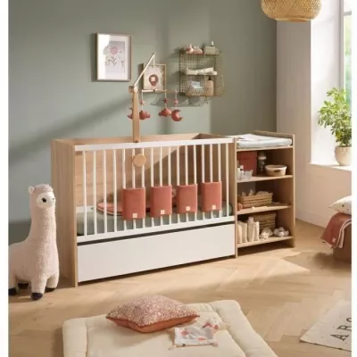 Lit bébé combiné - 120x60cm - Evolutif en 90x190cm - Babyprice Up -