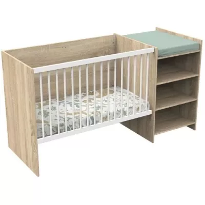 Lit bébé combiné - 120x60cm - Evolutif en 90x190cm - Babyprice Up -