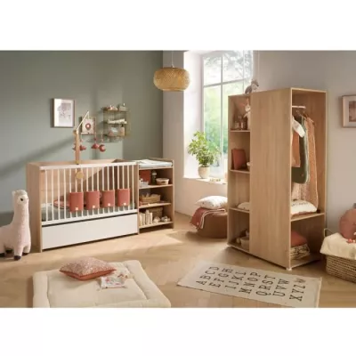 Lit bébé combiné - 120x60cm - Evolutif en 90x190cm - Babyprice Up -