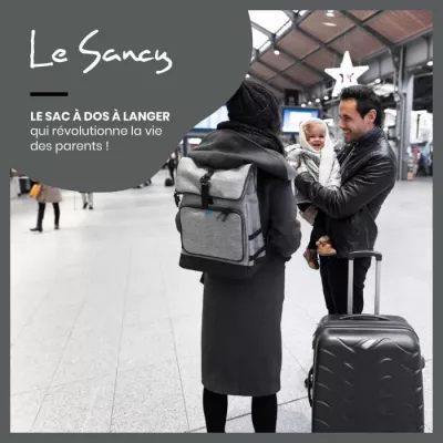 Babymoov Sac a dos a langer Le Sancy, Capacité ajustable 26 a 36L, Sm