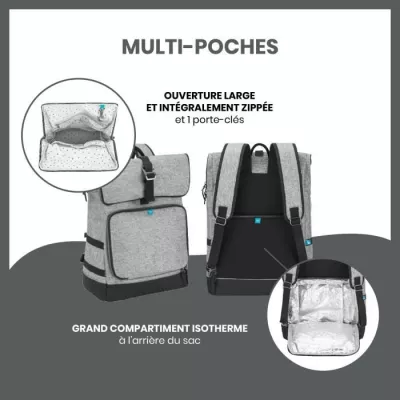 Babymoov Sac a dos a langer Le Sancy, Capacité ajustable 26 a 36L, Sm