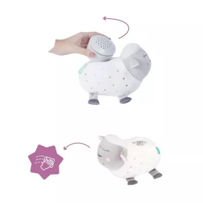 Badabulle Veilleuse Mouton Peluche - Projection d'étoiles & Berceuses