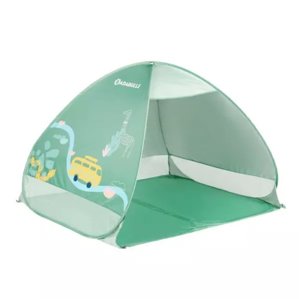 BADABULLE Tente anti-UV bébé, grande tente de plage, haute protection solaire FPS 50+, systeme pop-up, vert