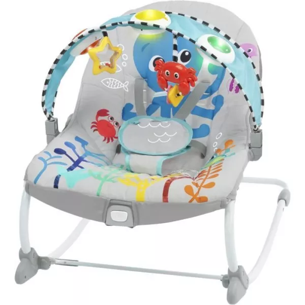 BABY EINSTEIN Transat évolutif Octopus (utilisable jusqu'a 30 mois) - Ocean Explorer, Position fixe ou a bascule, Musique et Lu