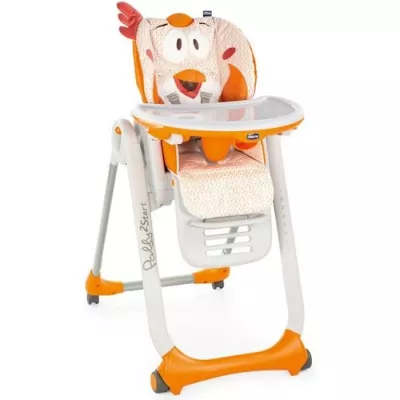 CHICCO Chaise Haute Polly 2 Start - 4 Roues fancy chicken