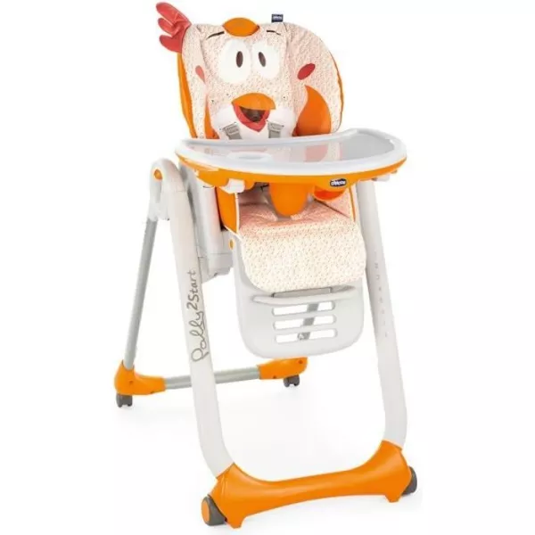 CHICCO Chaise Haute Polly 2 Start - 4 Roues fancy chicken