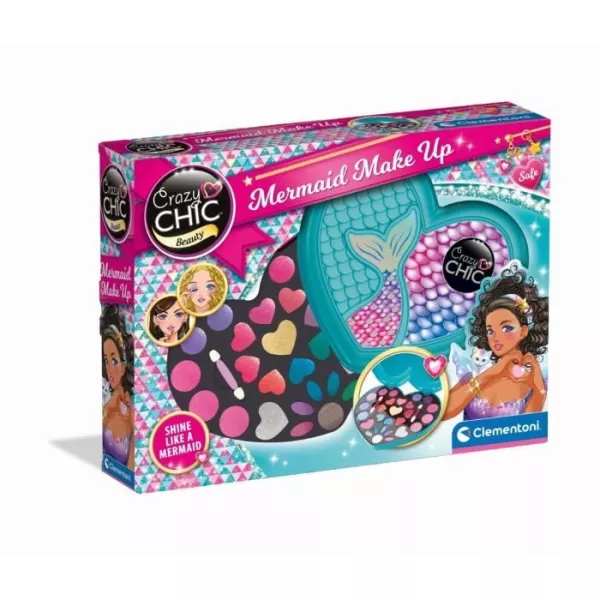 Clementoni - Crazy Chic - Make-up Sirene - Fads with eyelids, shiny lips and applicators - From 6 years