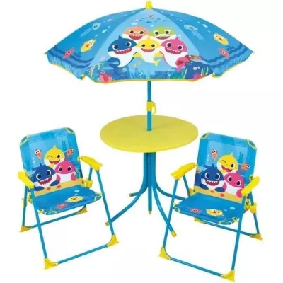 FUN HOUSE Baby Shark Garden furniture - 1 table H.46xø46 cm, 2 chairs