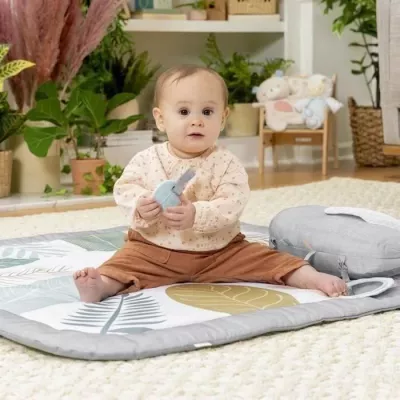 INGENUITY Tapis d'éveil tout confort Petit Eléphant, 12 cartes étap