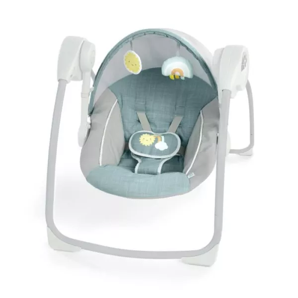 Ity by INGENUITY Balancelle bébé Sun Valley - Auvent, 2 jouets, siege inclinable 2 positions - Gris