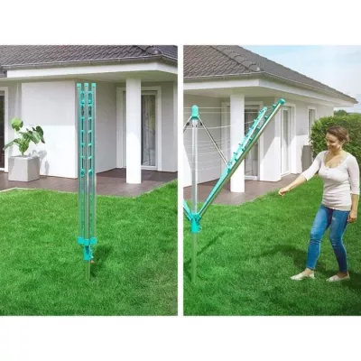 Leifheit 85285 Séchoir jardin parapluie Linomatic 400 Easy - 40 metre