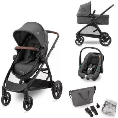 MAXI-COSI Poussette 3 en 1 ZeliaS iSize-Nacelle+Siege auto Cabriofix S