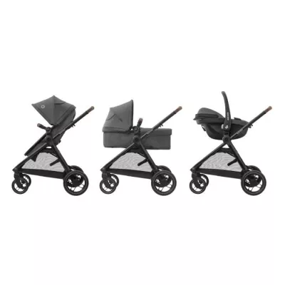 MAXI-COSI Poussette 3 en 1 ZeliaS iSize-Nacelle+Siege auto Cabriofix S