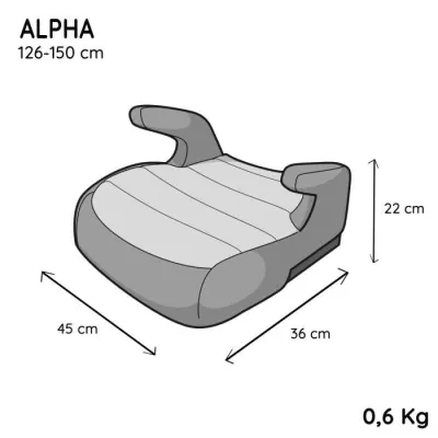 Belted booster seat NANIA ALPHA 135-150 cm R129 – from 8 to 12 years