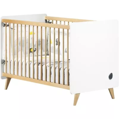 Chambre bébé duo OSLO - Lit 120x60 + Commode a langer 2 tiroirs gout