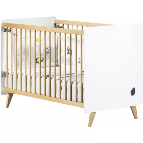 Chambre bébé duo OSLO - Lit 120x60 + Commode a langer 2 tiroirs gouttes - SAUTHON