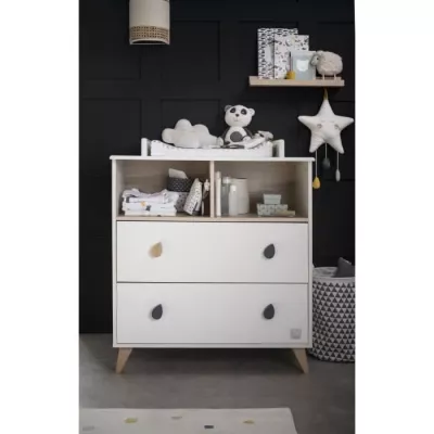 Chambre bébé trio OSLO - Lit 120x60 + Commode a langer + Armoire 3 p