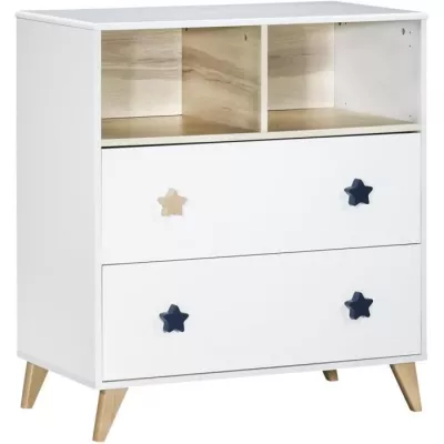 Chambre bébé trio OSLO - Lit 120x60 + Commode a langer 2 tiroirs ét