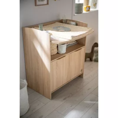 Chambre bébé trio AZUR - Lit 120x60 + Commode a langer 3 tiroirs + A