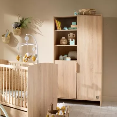 Chambre bébé trio AZUR - Lit 120x60 + Commode a langer 3 tiroirs + A